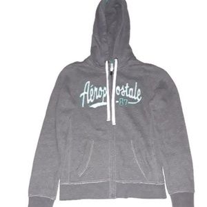 Aeropostale Grey Hoodie/Sweatshirt